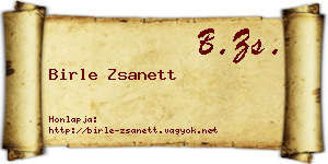 Birle Zsanett névjegykártya